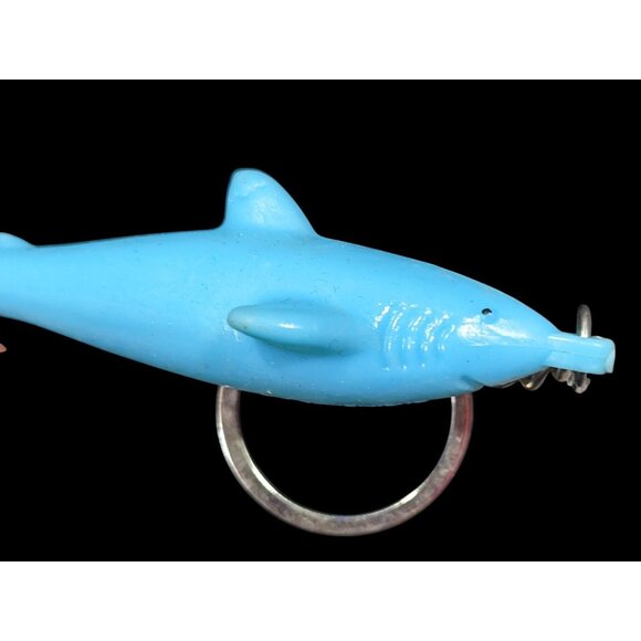 Beachy Blue Rubber Squishy Shark Keychain - Picture 2 of 6